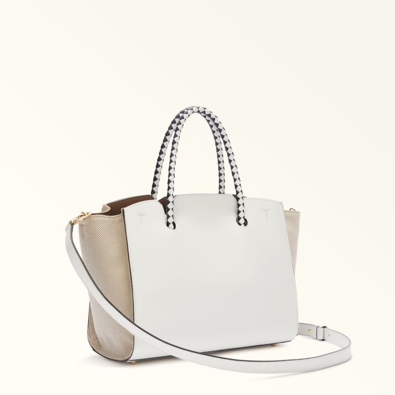 Totes Furla GENESI γυναικεια ασπρα | 4519-XAIHJ