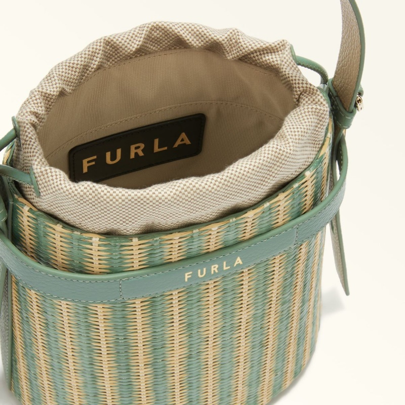 bucket bags Furla GIOVE γυναικεια πρασινο | 3560-ZIFPG