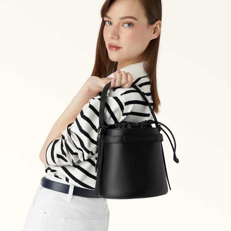 bucket bags Furla GIOVE γυναικεια μαυρα | 4735-LWYZF