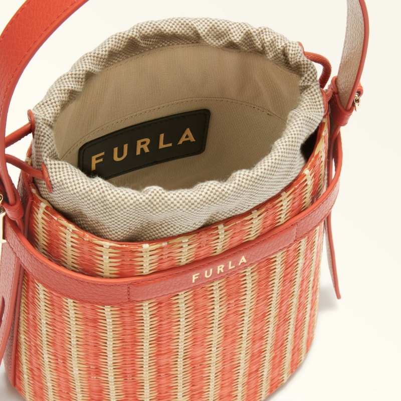 bucket bags Furla GIOVE γυναικεια κοκκινα κίτρινα | 5469-TJDYP